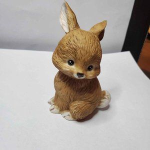 Lefton brown bunny rabbit hand painted figurine 00